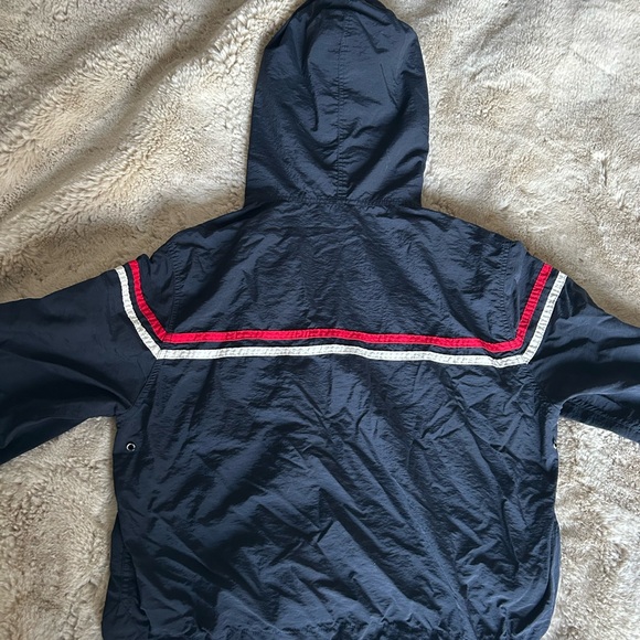Black Windbreaker with Red and White Stripes - Picture 5 of 5